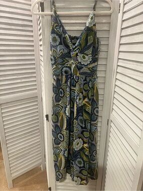 Angie - Floral V-Neck Spaghetti Strap Maxi Dress w/ peep hole, Medium